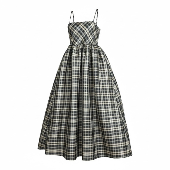 SISTER JANE Cosmic Check Voluminous Maxi Dress, Black Multi, XS - Picture 6 of 13